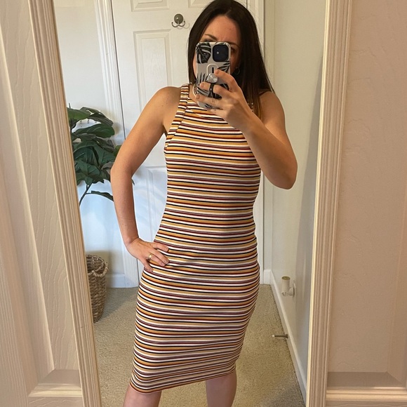 REVOLVE Dresses & Skirts - Revolve Brand 1.State Midi Square Neck Dress with Cut Outs on Back